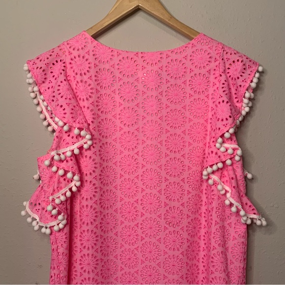Lilly Pulitzer | Prosecco Pink neon geo eyelet shift dress - Picture 12 of 14